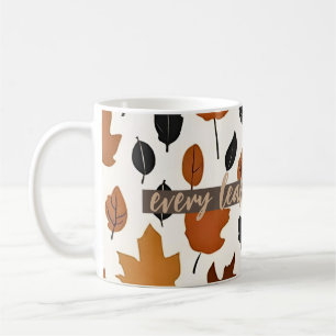 Fall Quote Leaves Pattern Customisable Text Mug