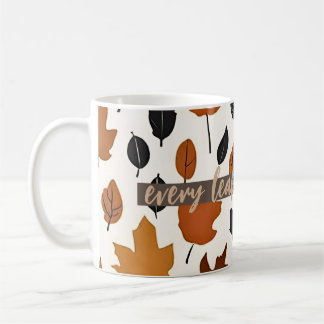 Fall Quote Leaves Pattern Customisable Text Mug