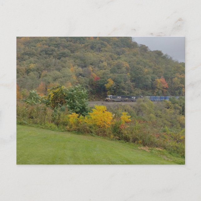 fall railroad train postcard (Front)