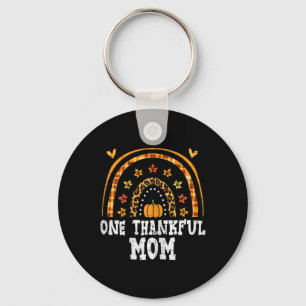 Fall Rainbow Thankful Mum Thanksgiving Family Mama Key Ring