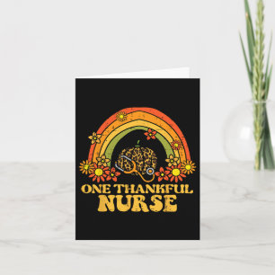 Fall Rainbow Thankful Nurse Thanksgiving Scrub Top Card