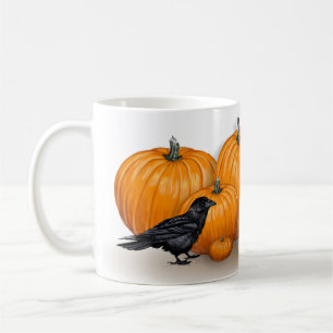 Fall ravens and pumpkins coffee mug