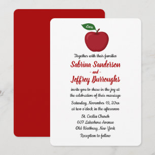 Fall Red Burgundy Wedding Apple Country Rustic Invitation