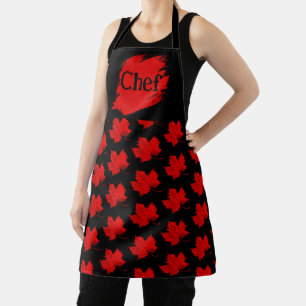Fall Red Leaves All-Over Print Chef Apron