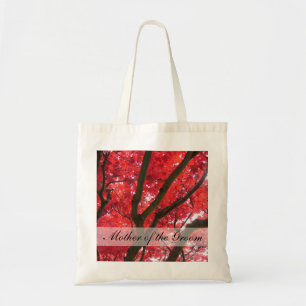 fall red maple tree wedding bags for bride, groom,