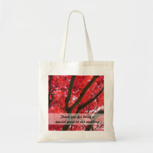 fall red maple tree wedding bags for bride, groom,