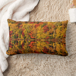 Fall Reflection on Russell Pond New Hampshire Lumbar Cushion