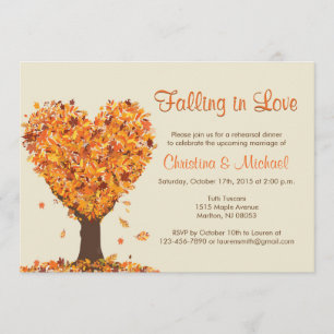 Fall Rehearsal Dinner Invitations- Falling in Love Invitation