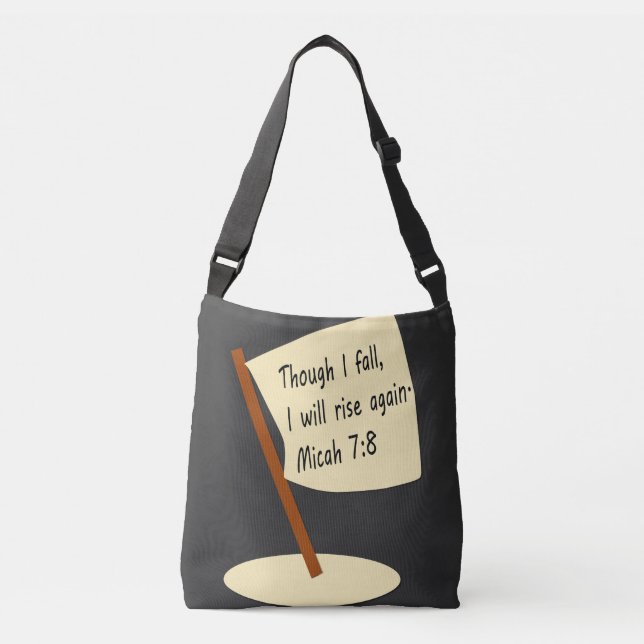 FALL & RISE Bible Verse Crossbody Bag (Front)