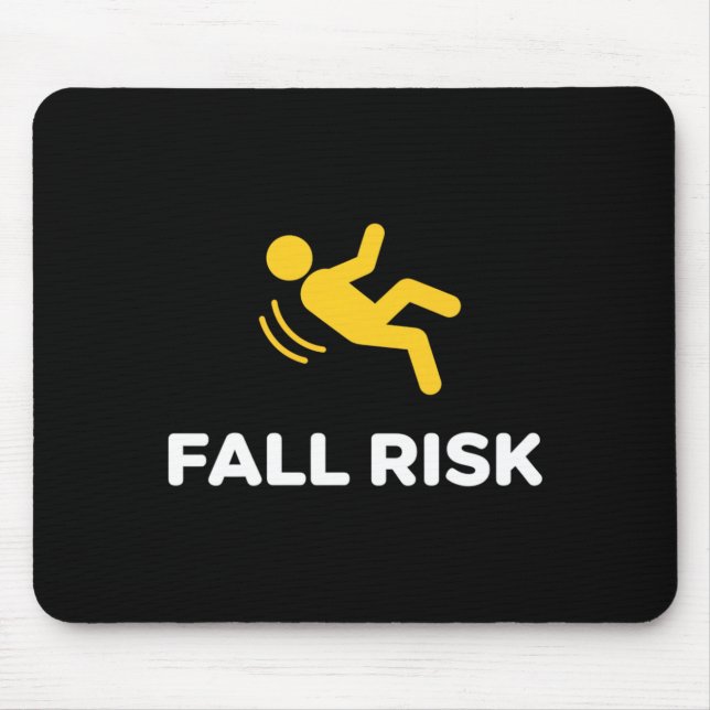 Fall Risk Funny Safety Humour Sign Falling Icon Mouse Pad (Front)
