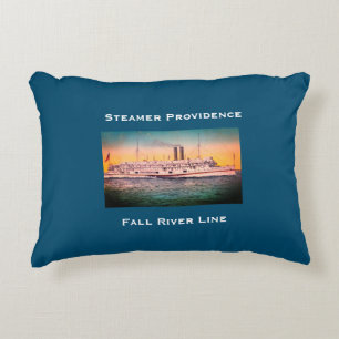 Fall River Line, Steamship 'Providence' to NYC Decorative Cushion