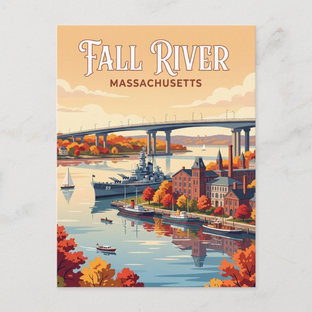 Fall River, Massachusetts Postcard (Front)
