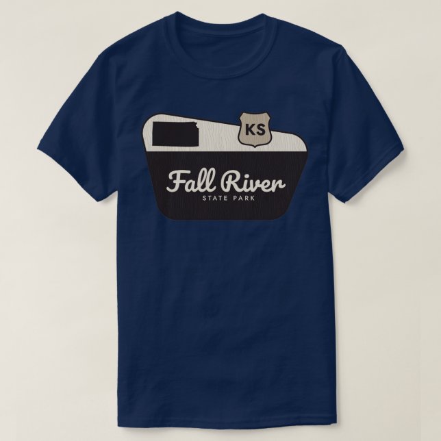 Fall River State Park Kansas Welcome Sign T-Shirt (Design Front)
