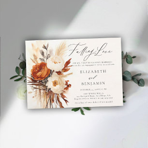 Fall Romantic Peony Rose Earthy Engagement Party Invitation