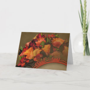 Fall Rose Bouquet Thank You card