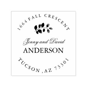 Fall Rubber Address Stamp