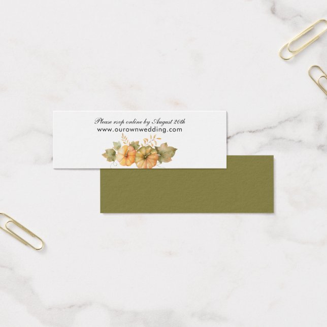 Fall Rust Leave Pumpkin Wedding Website RSVP Card (Office)