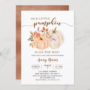 Fall Rustic Boho Pumpkin Baby Shower Invitation