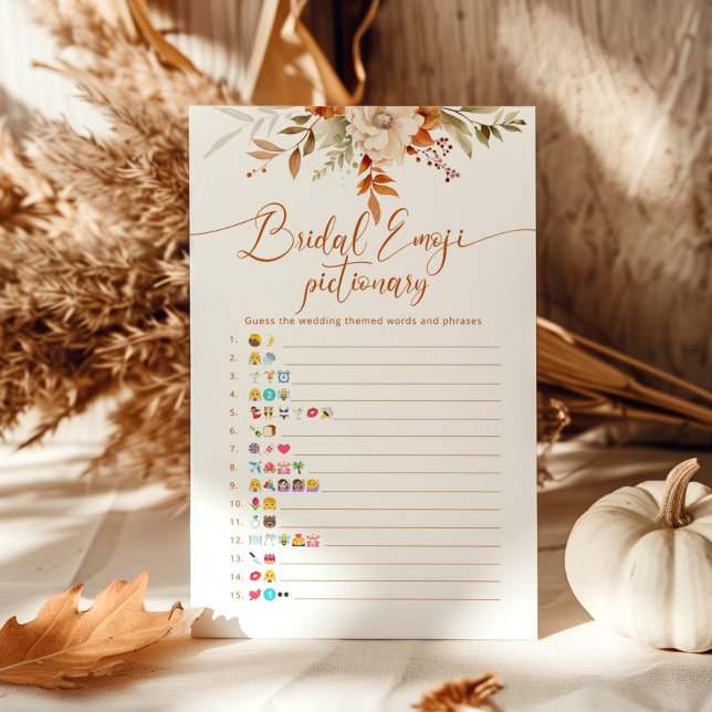 Fall rustic bridal shower emoji pictionary game (Creator Uploaded)