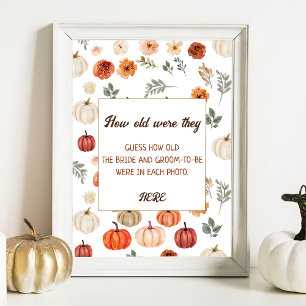 Fall Rustic Bridal Shower Recipe Card Poster