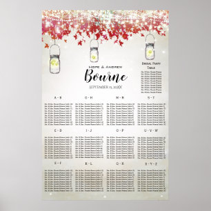 Fall Rustic Country Red Tree Seating Chart