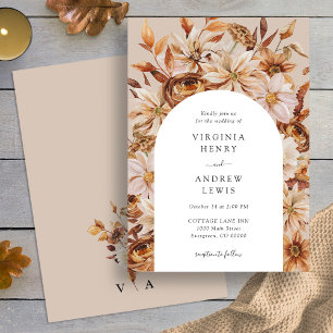 Fall Rustic Floral Wedding Invitation