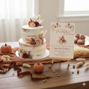 Fall Rustic Little Pumpkin Baby Shower Invitation