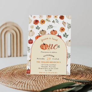 Fall Rustic Sweet One BIrthay Party Invitation