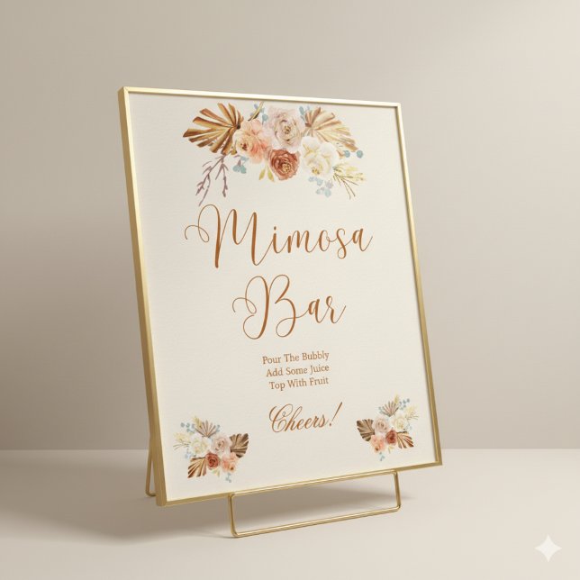 Fall Rustic Terracotta Mimosa Bar Poster (Creator Uploaded)