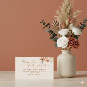Fall Rustic Terracotta Recipe For The Bride-to-Be Enclosure Card