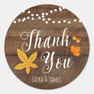 Fall Rustic Thank You Stickers
