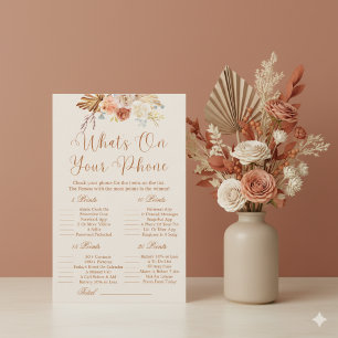 Fall Rustic  What's On Your Phone Bridal Game