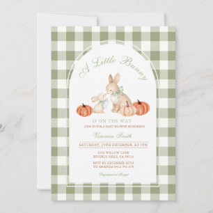 Fall Sage Green Bunny Spring Baby Shower  Invitation
