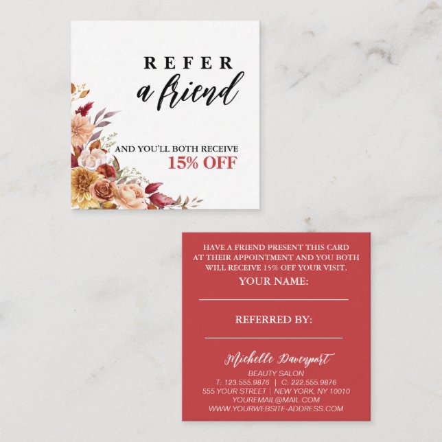 Fall sales friends referral card (Front/Back)