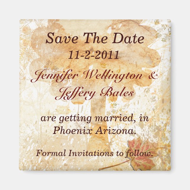 Fall Save the Date magnet (Front)