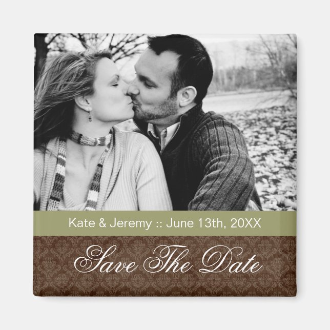 Fall Save the Date Photo Wedding Magnet (Front)