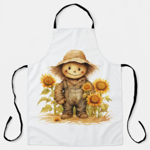 Fall Scarecrow and Sunflowers  Apron