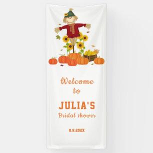 Fall Scarecrow Pumpkin Bridal Shower Welcome Banner