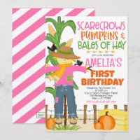 Fall Scarecrow Pumpkin Girl Birthday