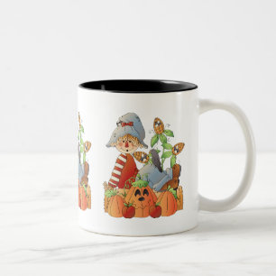 Fall scarecrow seasonal coffee mug