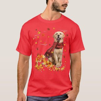 Fall Scarf  Golden Retriever Dog Autumn Falling Le T-Shirt
