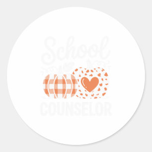 Fall School Counselor 1 Classic Round Sticker