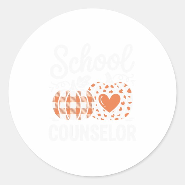 Fall School Counselor 1  Classic Round Sticker (Front)