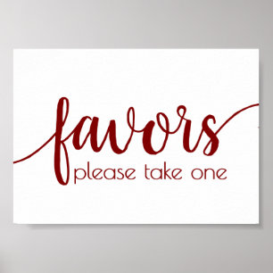 Fall Script Autumn Burnt Orange Favour Table Sig Poster