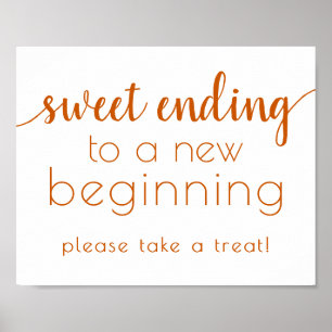 Fall Script   Burnt Orange Sweet Dessert Sign