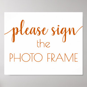 Fall Script   Rustic Burnt Orange Photo Frame Sign