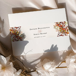 FALL Script Wedding Invitation Belly Band
