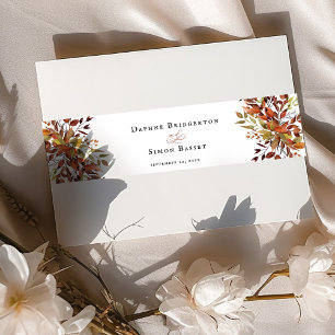 FALL Script Wedding Invitation Belly Band
