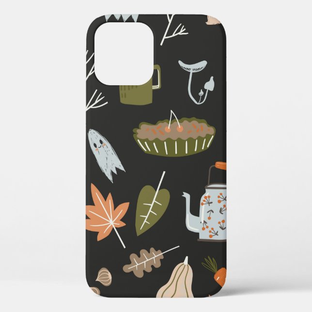 Fall seamless pattern with cozy nature elements. C Case-Mate iPhone Case (Back)
