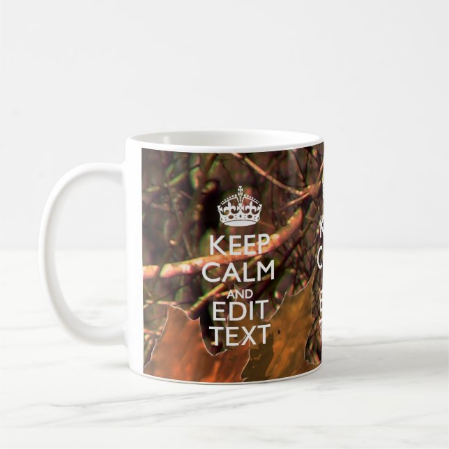 Fall Season Camouflage Keep Calm Your Text Coffee Mug (Left)
